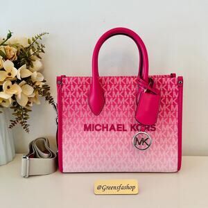 Michael Kors Hot Pink Gradient Signature Crossbody Tote